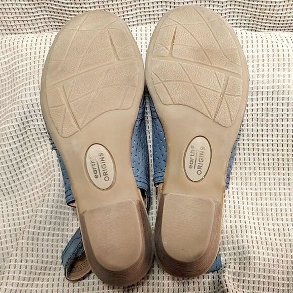 Earth Origins Delos Delilah Blue Peep Toe Slingback Heels Booties Womens 7 EUC - Picture 5 of 10